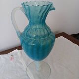 Blue opaline pitcher