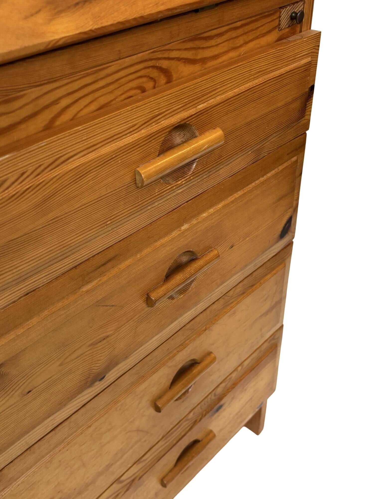 Vintage pine secretaire workstation desk, 1980s design