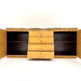 Enfilade loupe d'elm and brass 1970s