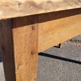 Old rustic farm table made in 1900s in oak - 1m22