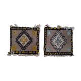 Pair of 2 mini kilim deco wall mats 37x37cm