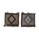 Paire de 2 mini tapis kilim deco murale 37x37cm
