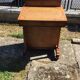 Davenport writing desk in fruitwood and burl veneer.