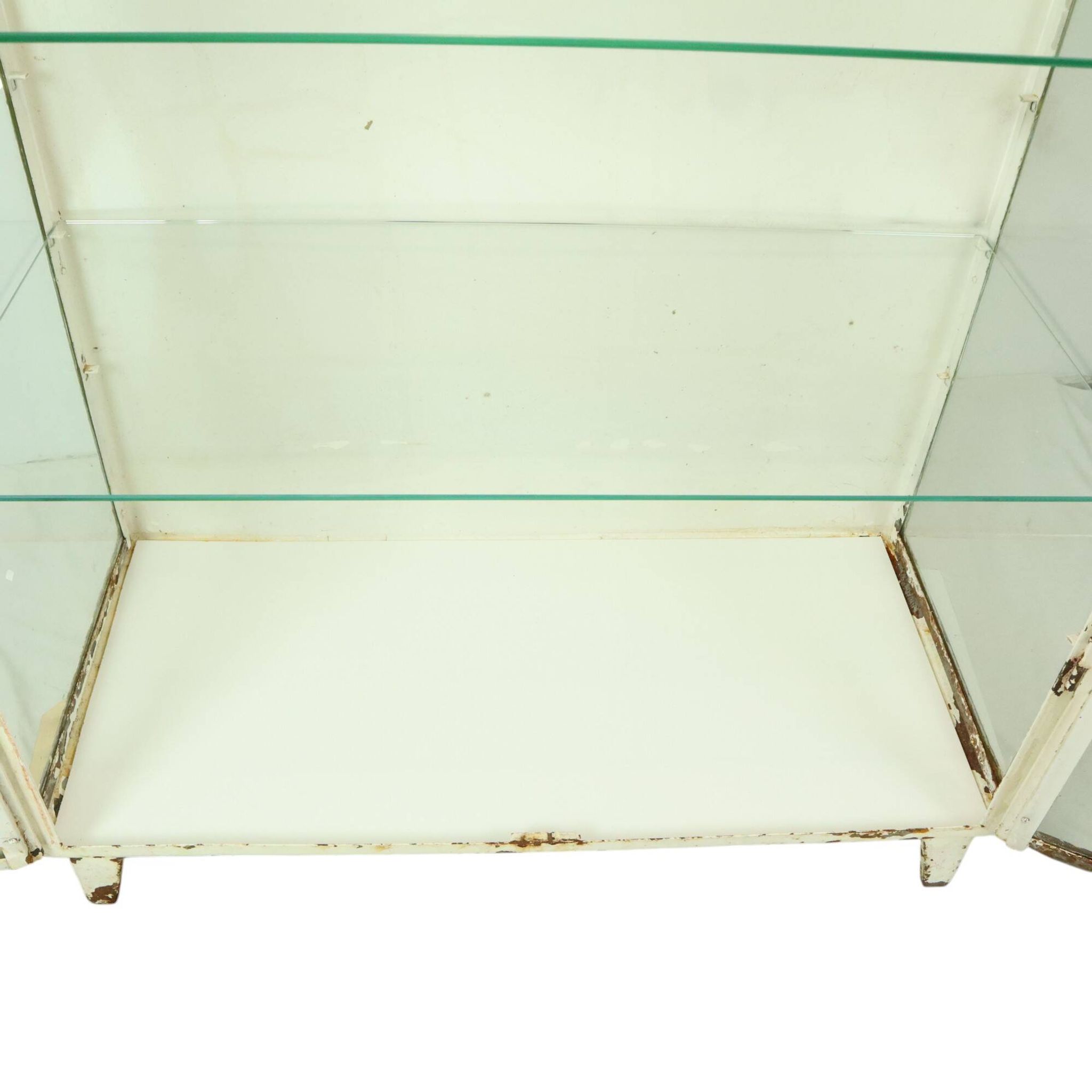 Old Metal Pharmacy Cabinet Medicine Cabinet Glass Industrial 1970s