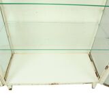 Old Metal Pharmacy Cabinet Medicine Cabinet Glass Industrial 1970s