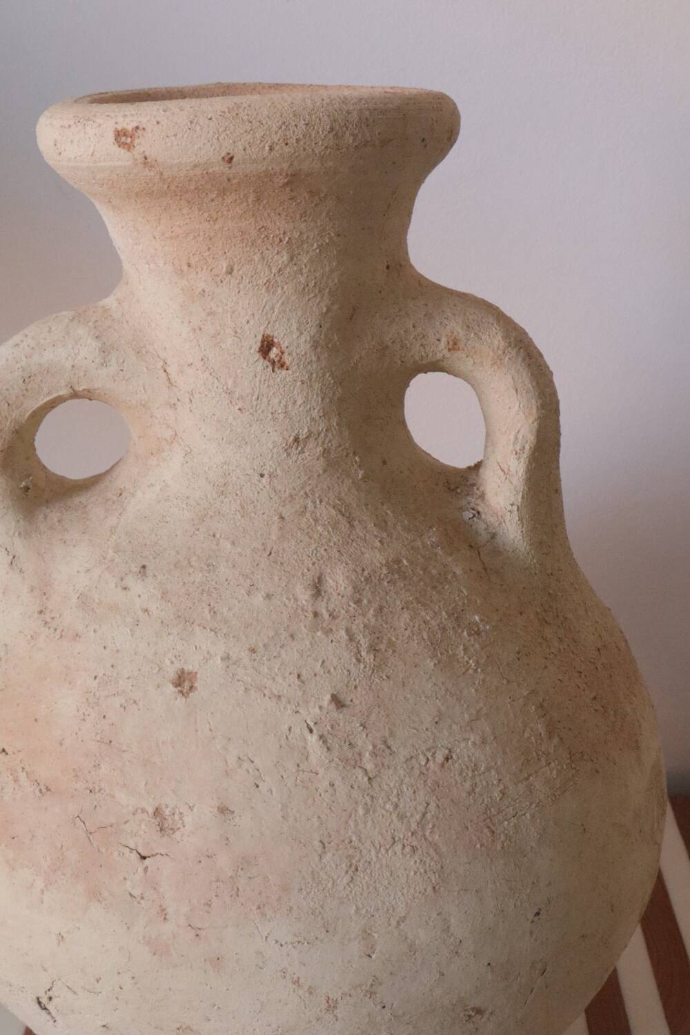 Raw wabi-sabi tamegroute amphora vase