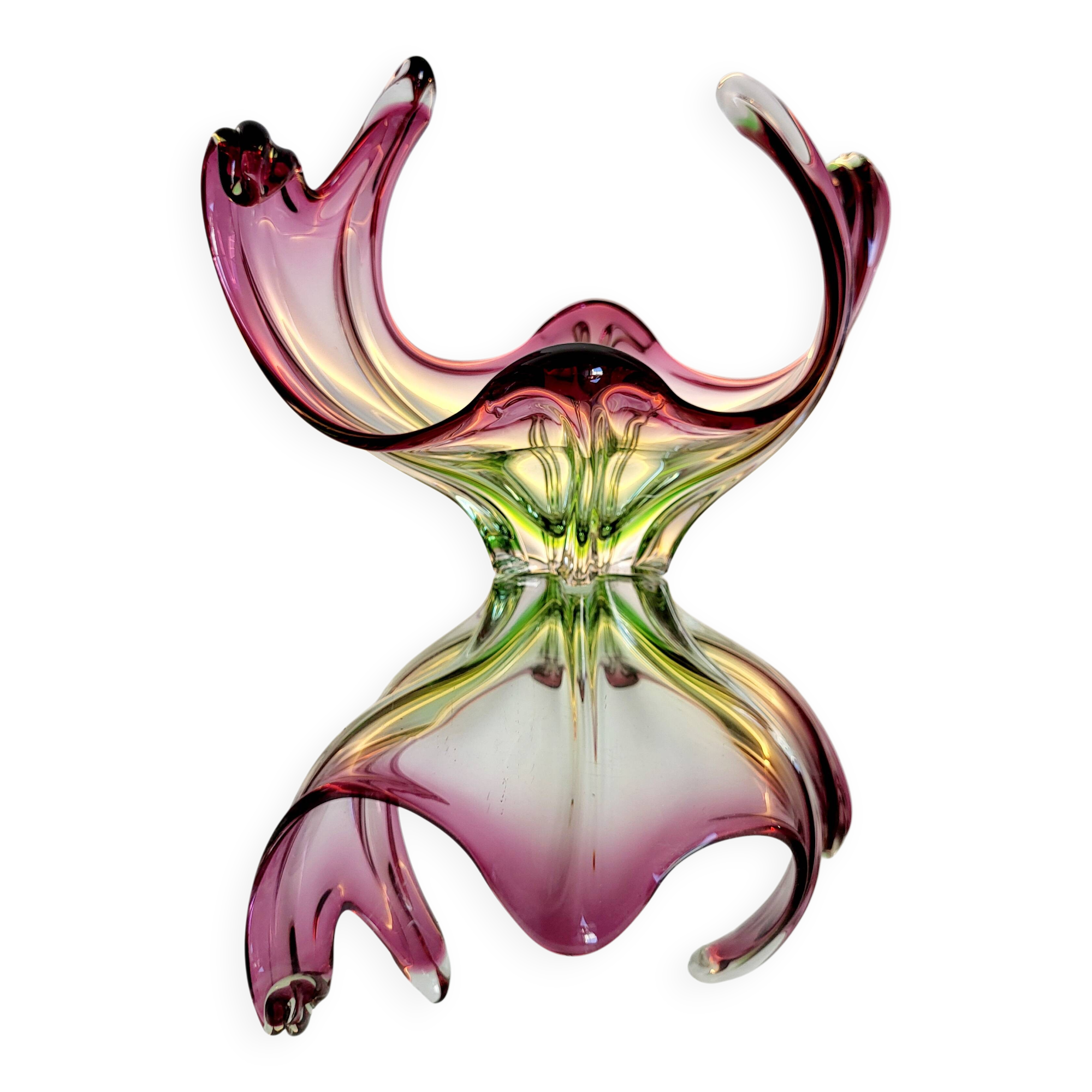 Murano vintage multicoloured bowl with organic design, Italy, 1960s