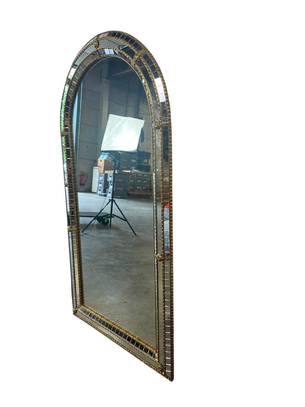 Miroir mural vintage Art déco incurvé