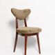 Fauteuil vintage olive vert cœur en velours, Europe, 1960s