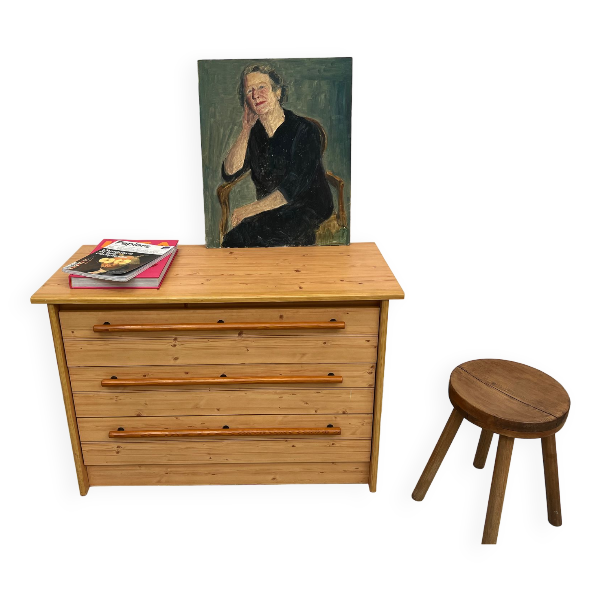 Huile sur bois, portrait de femme