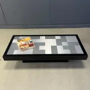 Vintage lacquer and aluminum coffee table, 1970s