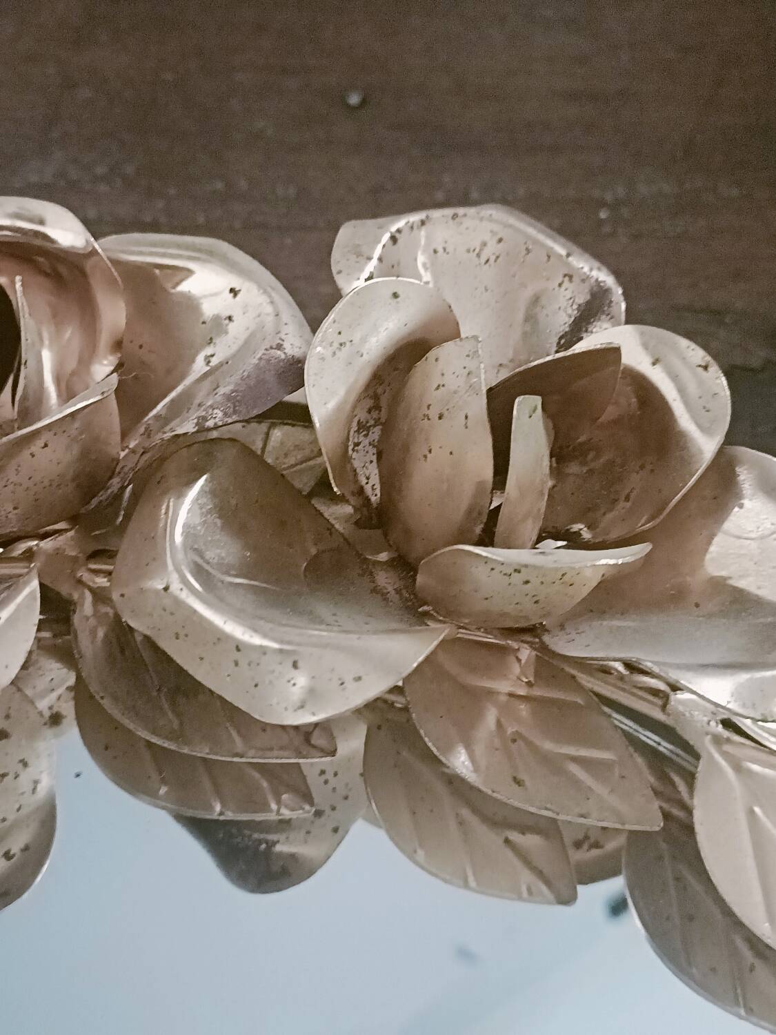 Vintage gold floral mirror