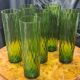 Verre cristal émeraude 1970 à facettes, tres bon état 19x6