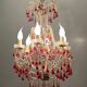 Vintage italian murano glass crystal macaroni beaded chandelier, 1950s