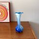 Vase en opaline bleu Tie & Dye design années 50-60
