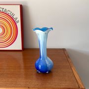 Tie & Dye blue opaline vase design from the 50s and 60s