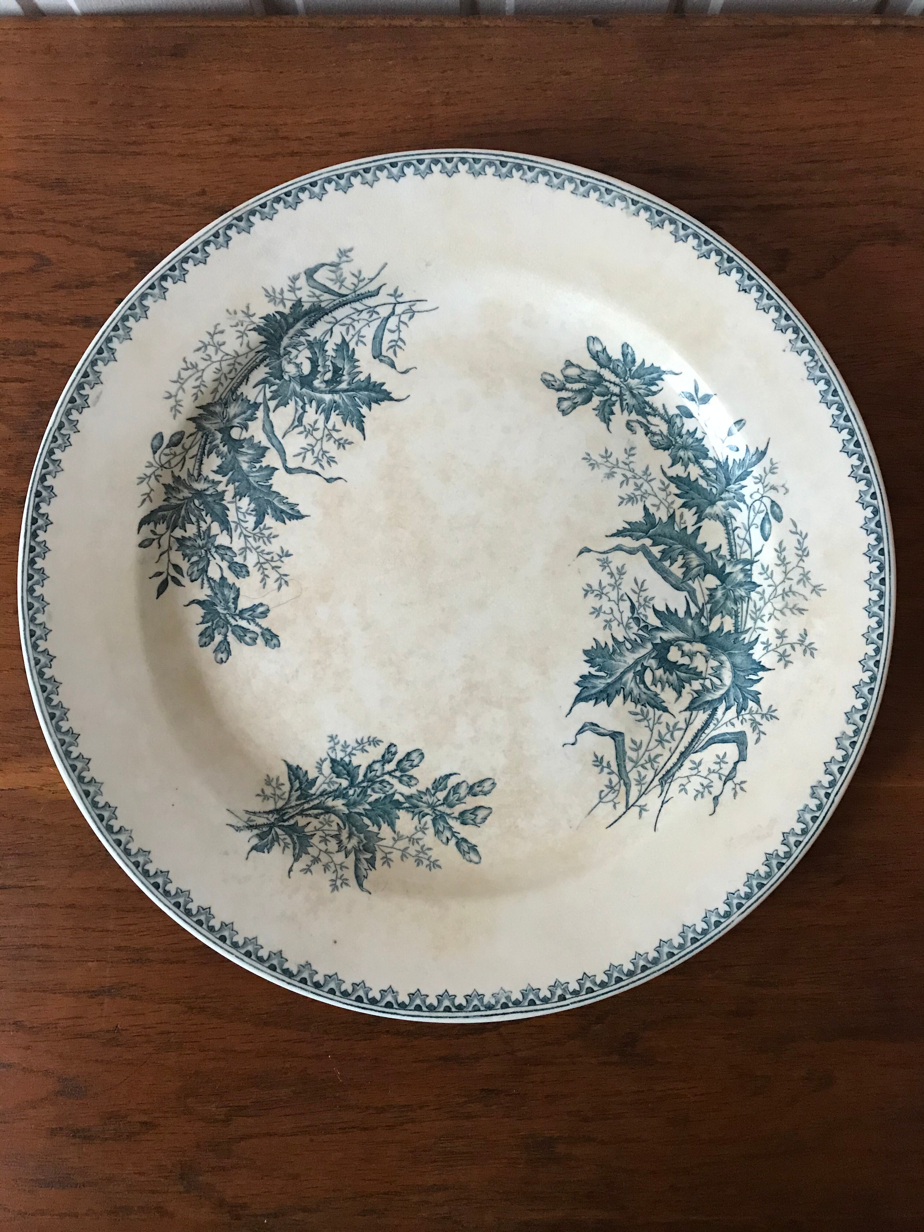 Lot 6 flat plates iron earth Thistle