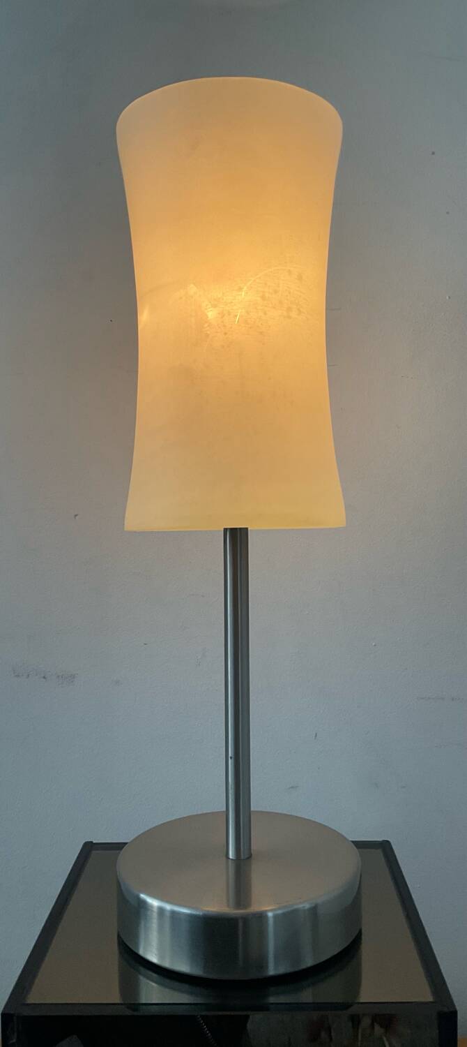Vintage metal and glass touch lamp