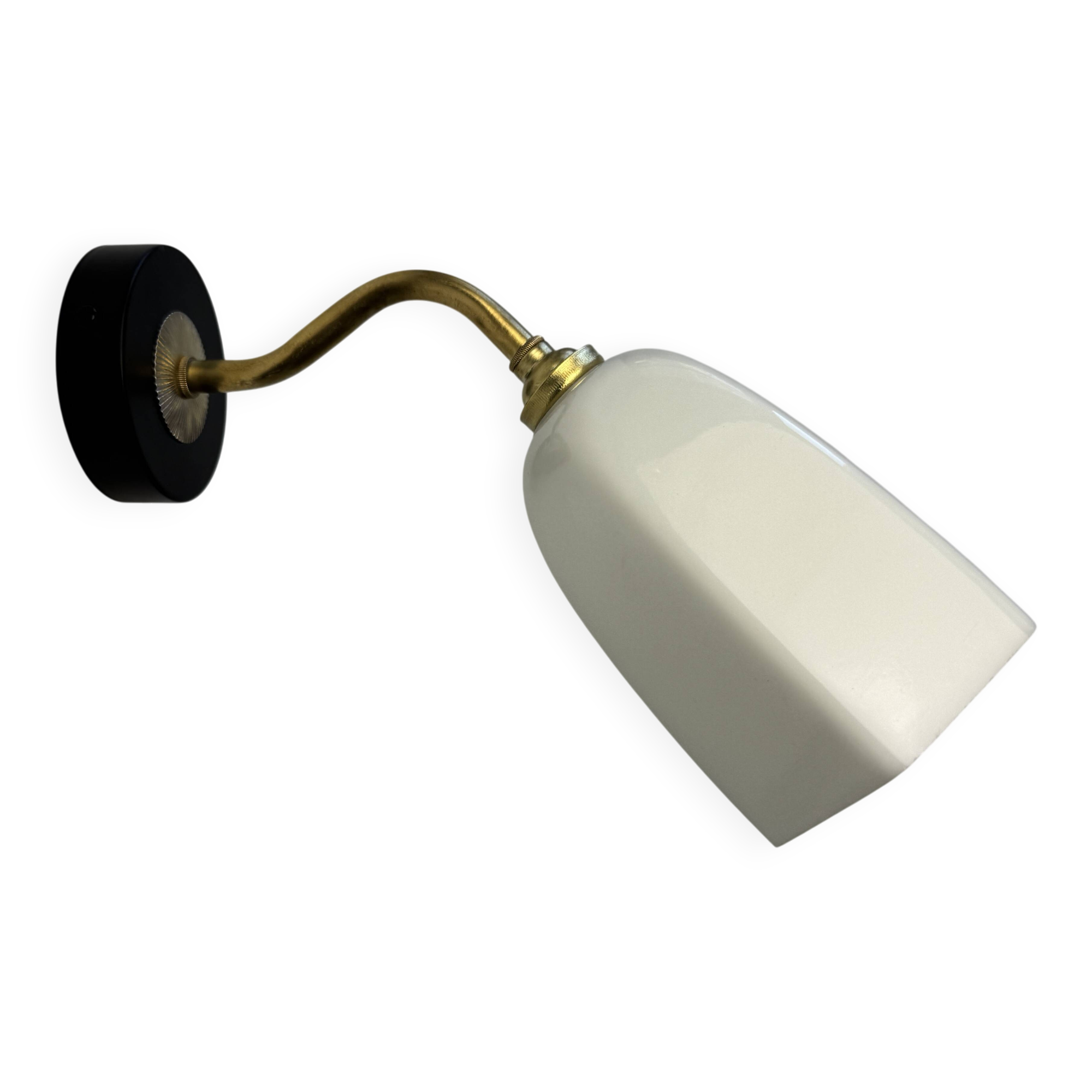 Vintage opaline swan neck wall lamp