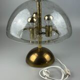 60s 70s table lamp by Doria Leuchten Germany glass brass Space Age