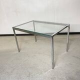 Chrome and glass side table