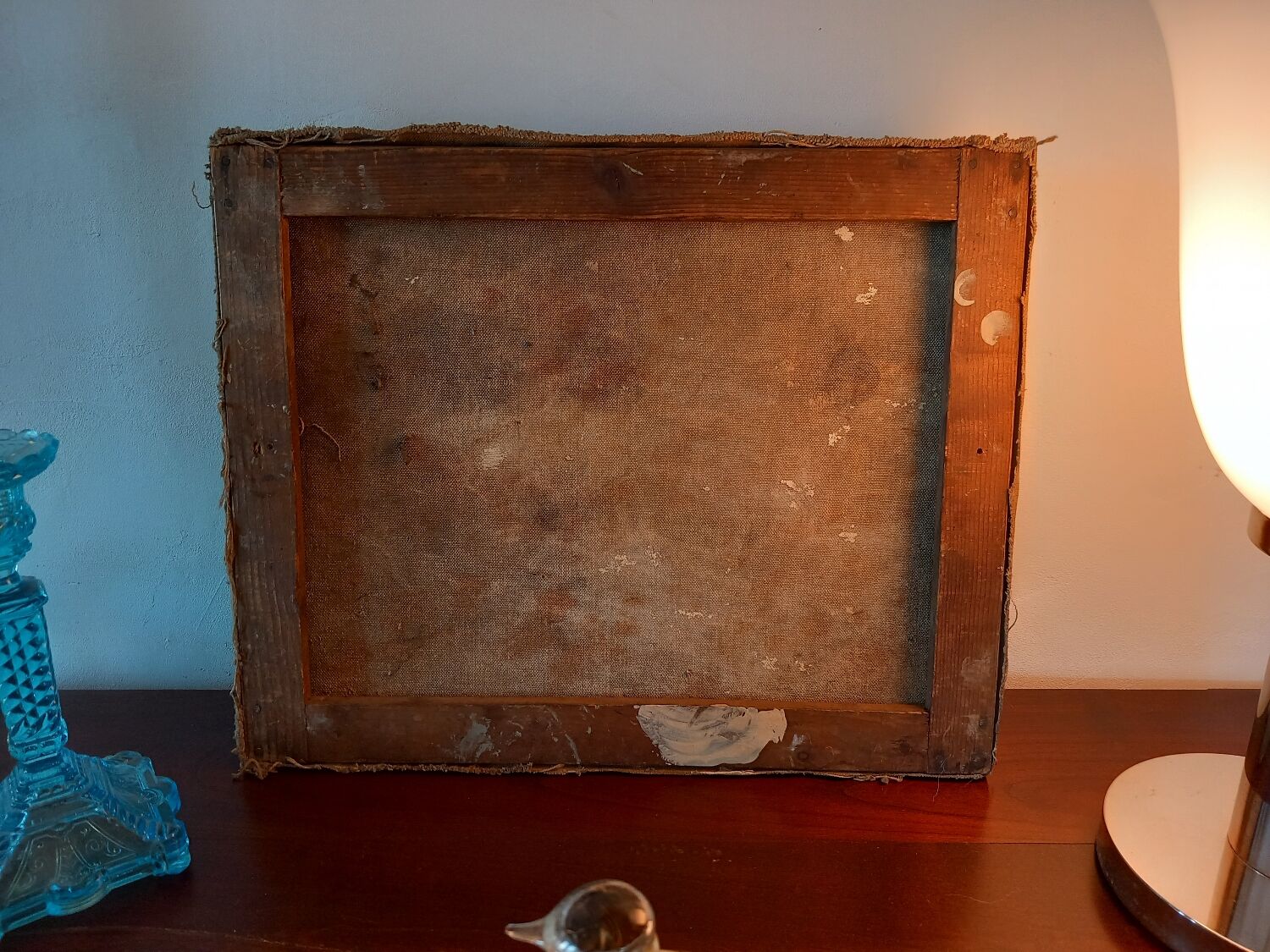 Still life painting with bunches of grapes