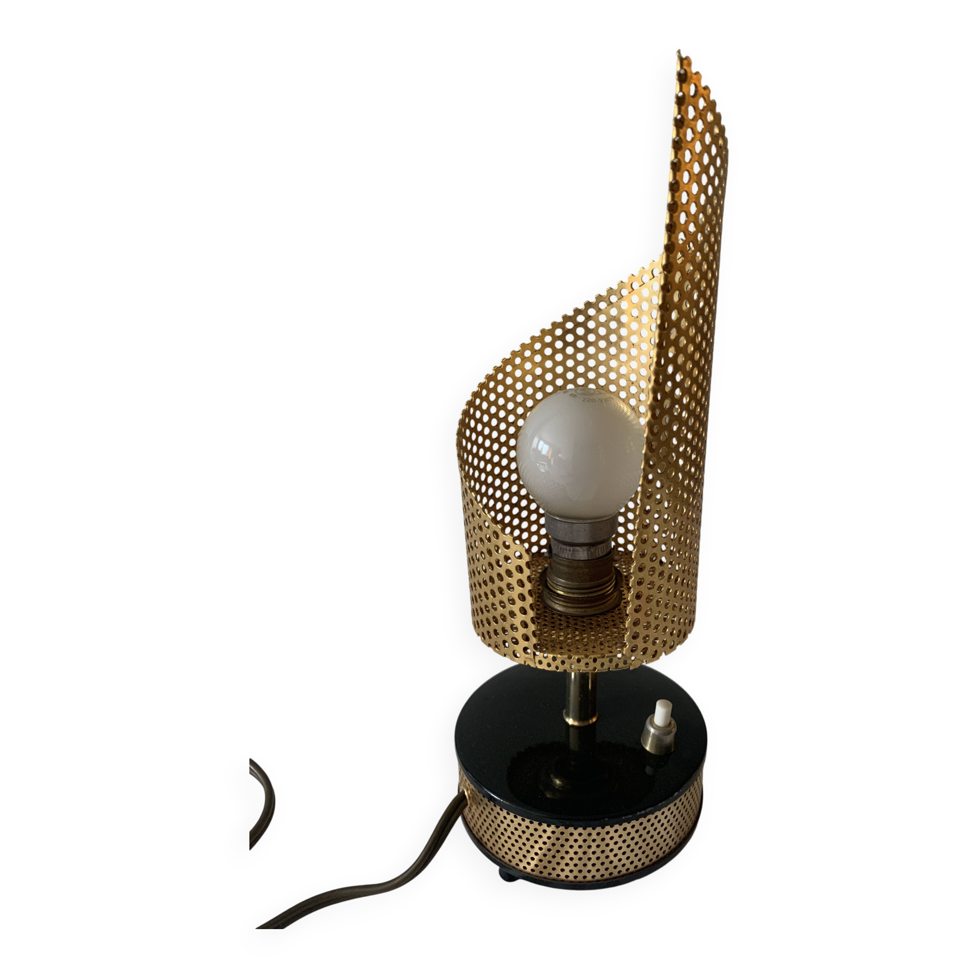 Perforated metal night light.