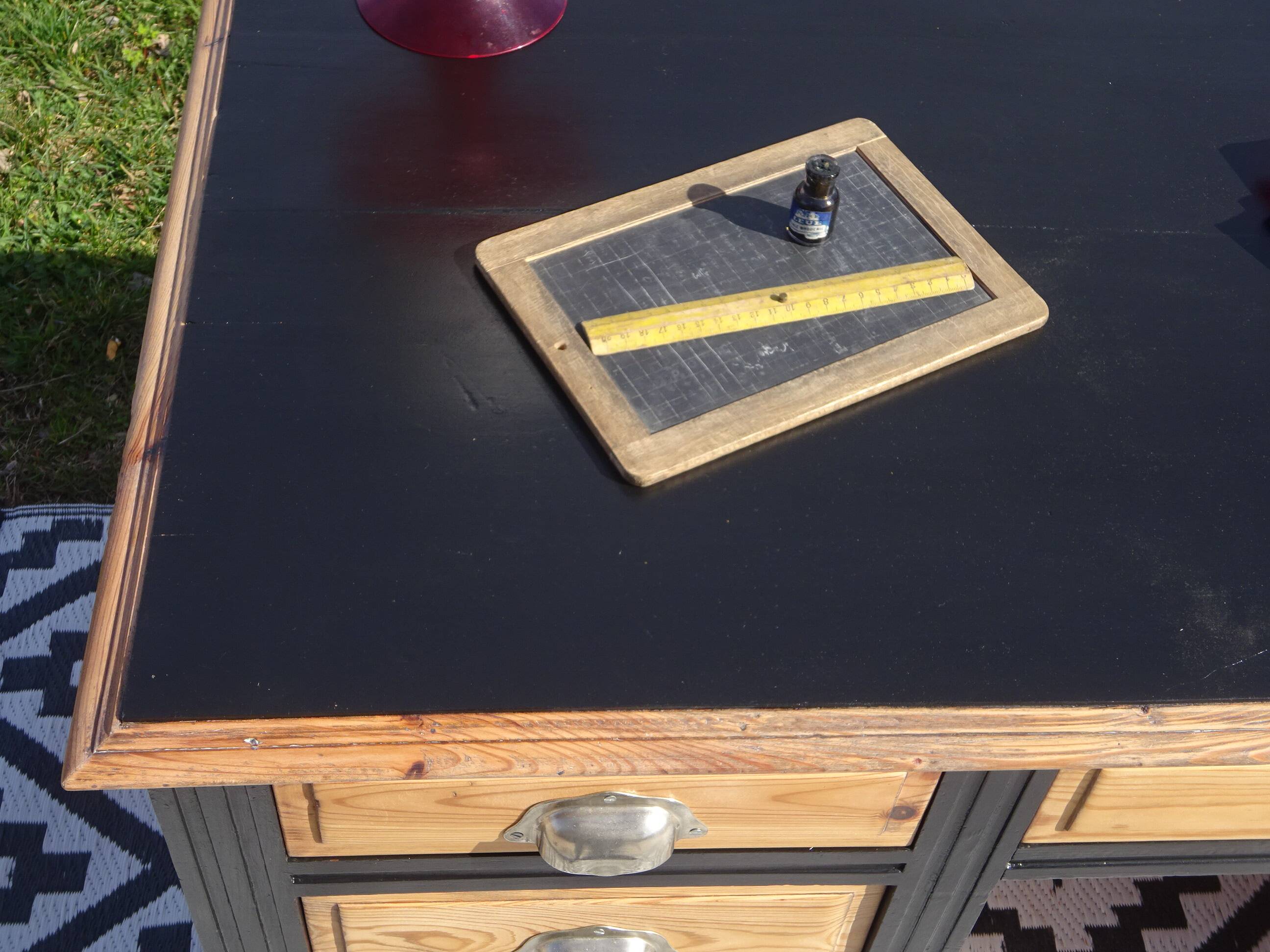 Vintage pine desk, restored