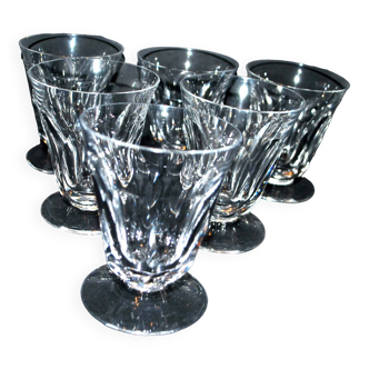 Lot de 6 verres à eau gobelet en cristal à côtes plates