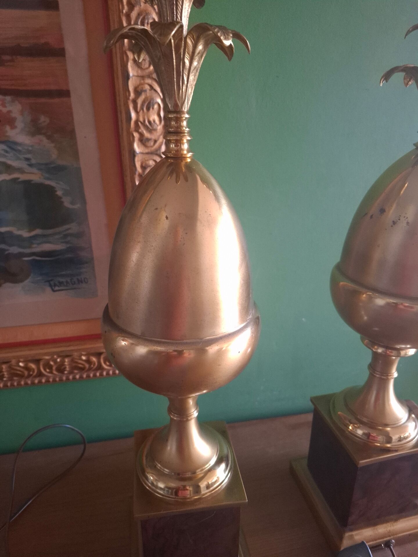 Lampe ananas Hollywood regency