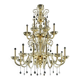 Imperial Gold "Curls" Murano Glass Venetian Chandelier
