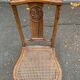 Art Deco lyre chair in solid caned wood