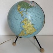 Vintage globe 1962 terrestrial world map glass tripod Taride - 32 cm
