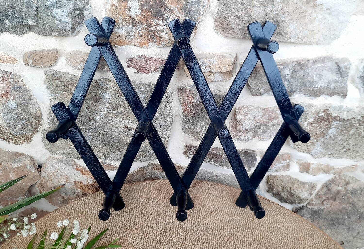 Vintage accordion coat rack