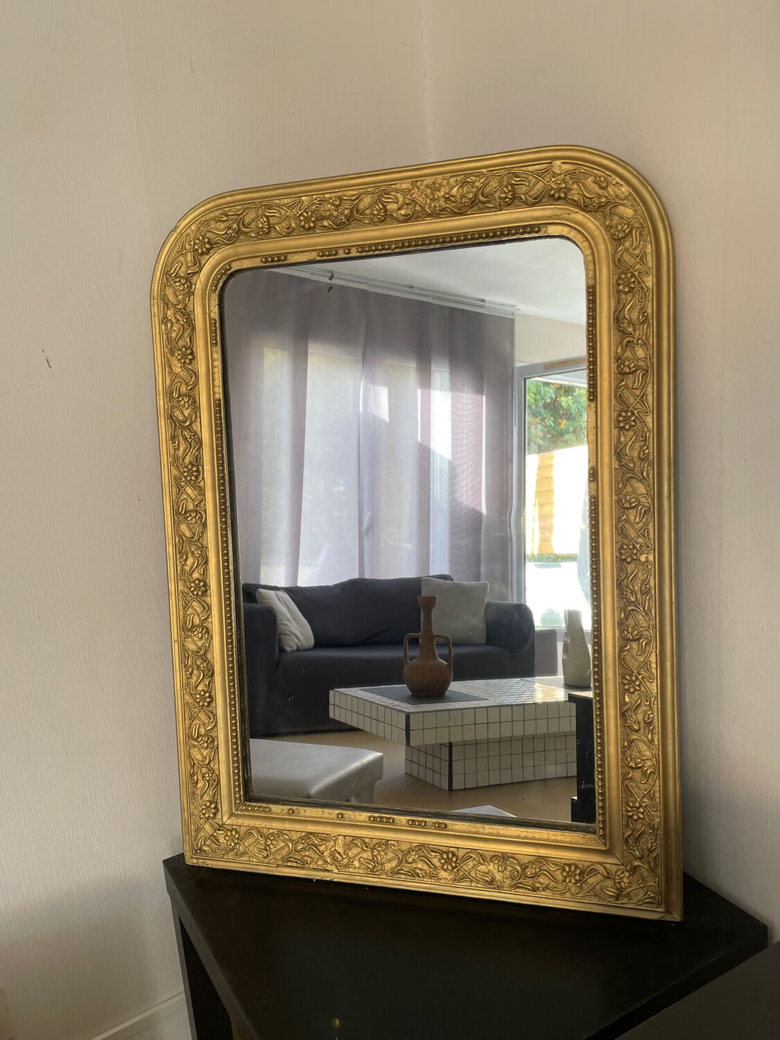 Antique Louis-Philippe carved mirror 90x65 cm