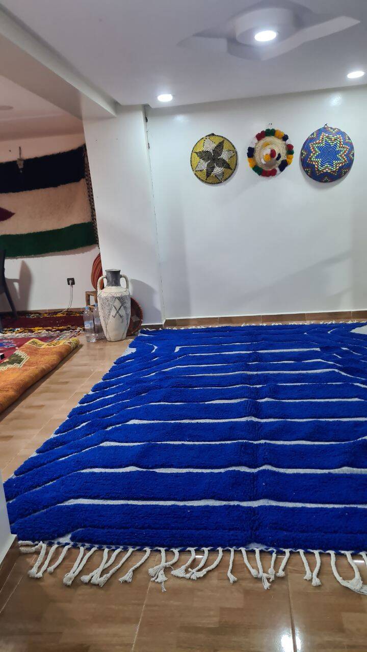 Majorelle blue Beni Ouarain rug