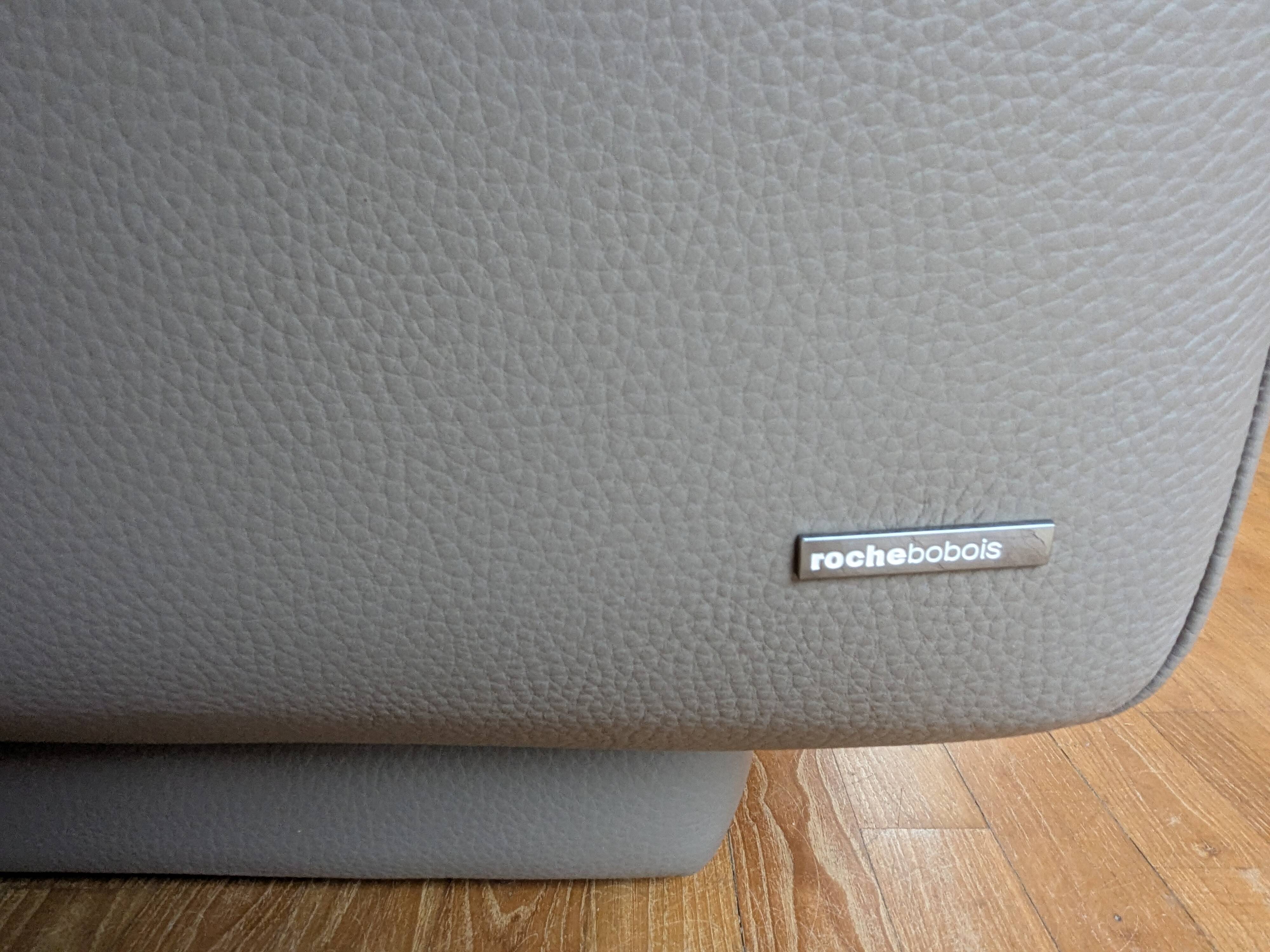 Grey leather sofa Rochebobois