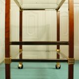 Dessert bar "Hollywood Regency" in gold metal, bevelled glass and mahogany