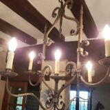 Lustre forgé ancien 6 feux