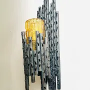 Brutalist Wall Lamp By Marcel Fantoni For Fantoni Studio Firenze, Italy, 1960S