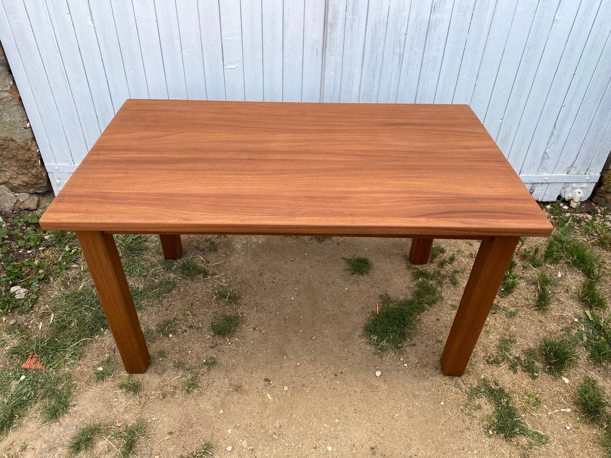 Vintage solid teak table 135x79cm an80