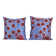 Set of 2 vintage embroidered cushion covers 46x46 cm