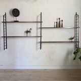Vintage wall-mounted bookcase shelves in Rio rosewood