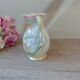 Iridescent ceramic vase floral decoration with double handles made in brazil