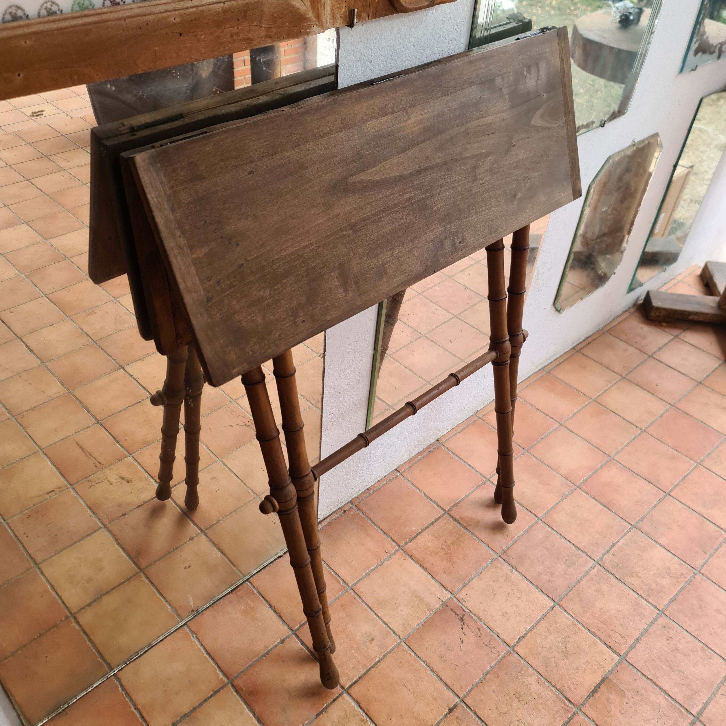 Folding gaming table end 19 th