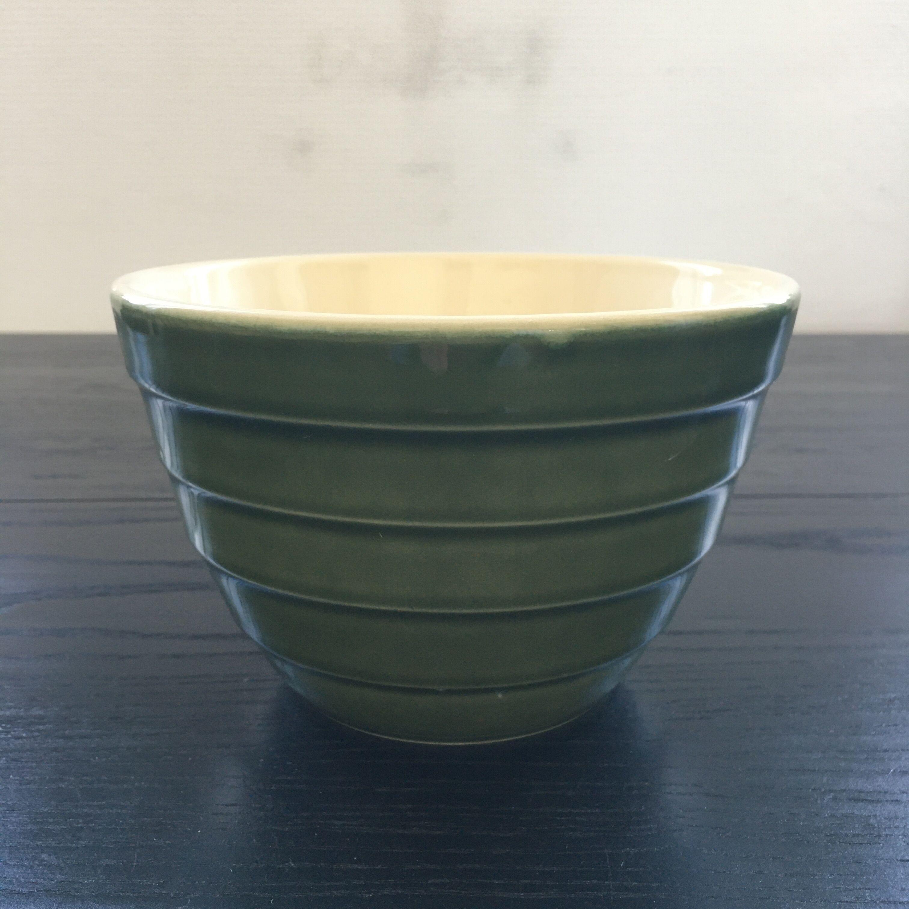 Olive green salad bowl