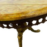 Vintage onyx coffee table with brass frame.