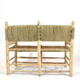 Moroccan bench in wood and rope