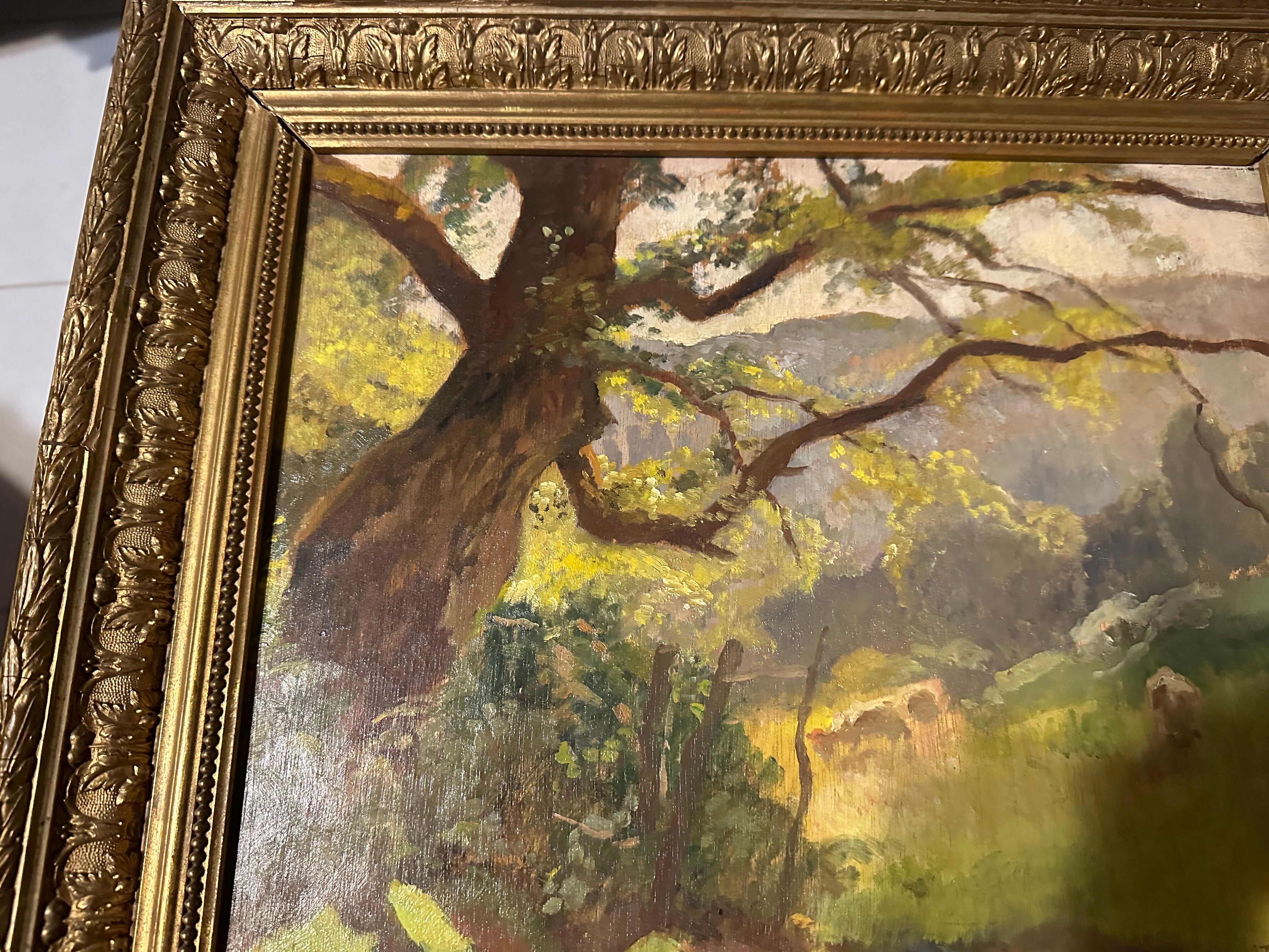 Painting on panel signed Raoul Dosque