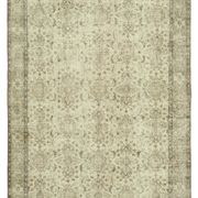 Hand-knotted decorative turkish beige rug 196 cm x 311 cm